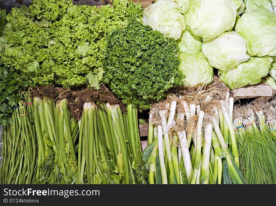 Various leafy vegetables used for salad. Various leafy vegetables used for salad