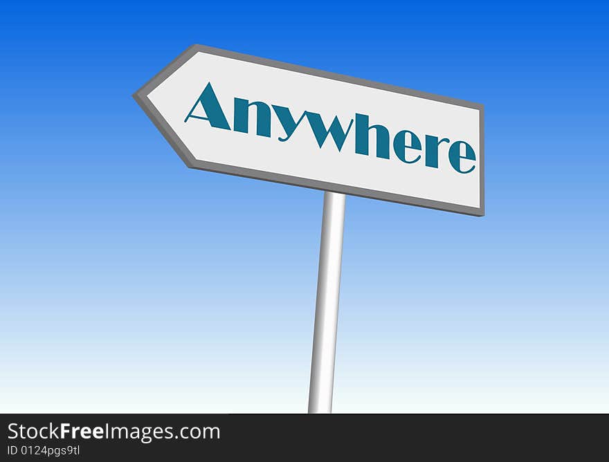 Illustration of direction signs with blue sky background. Illustration of direction signs with blue sky background.