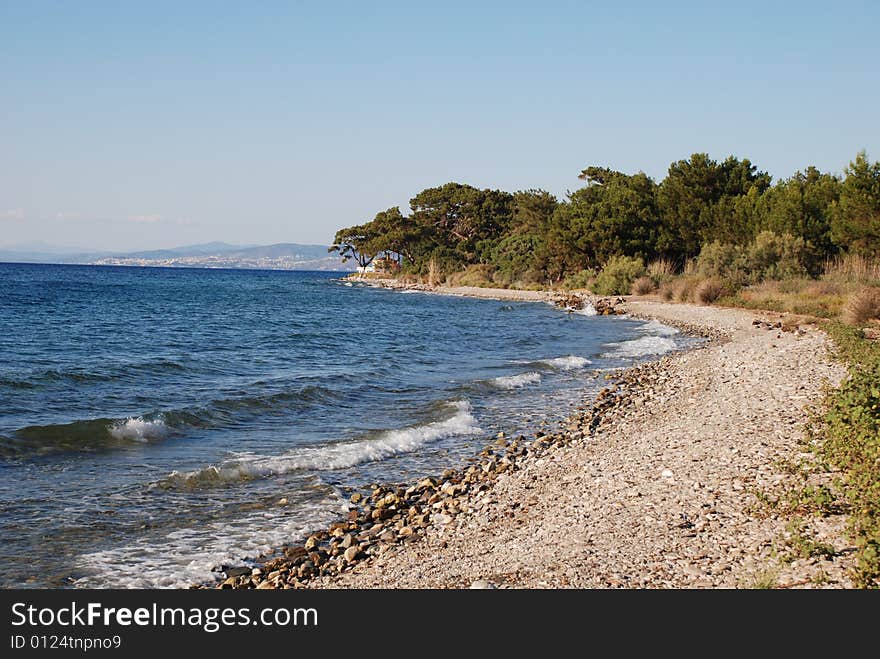 A beauty beach at Dilek yarimadasi (Kalamaki) national park in Turkey. A beauty beach at Dilek yarimadasi (Kalamaki) national park in Turkey