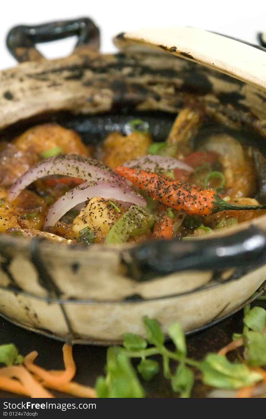 Thai Seafood hotpot with vegetables