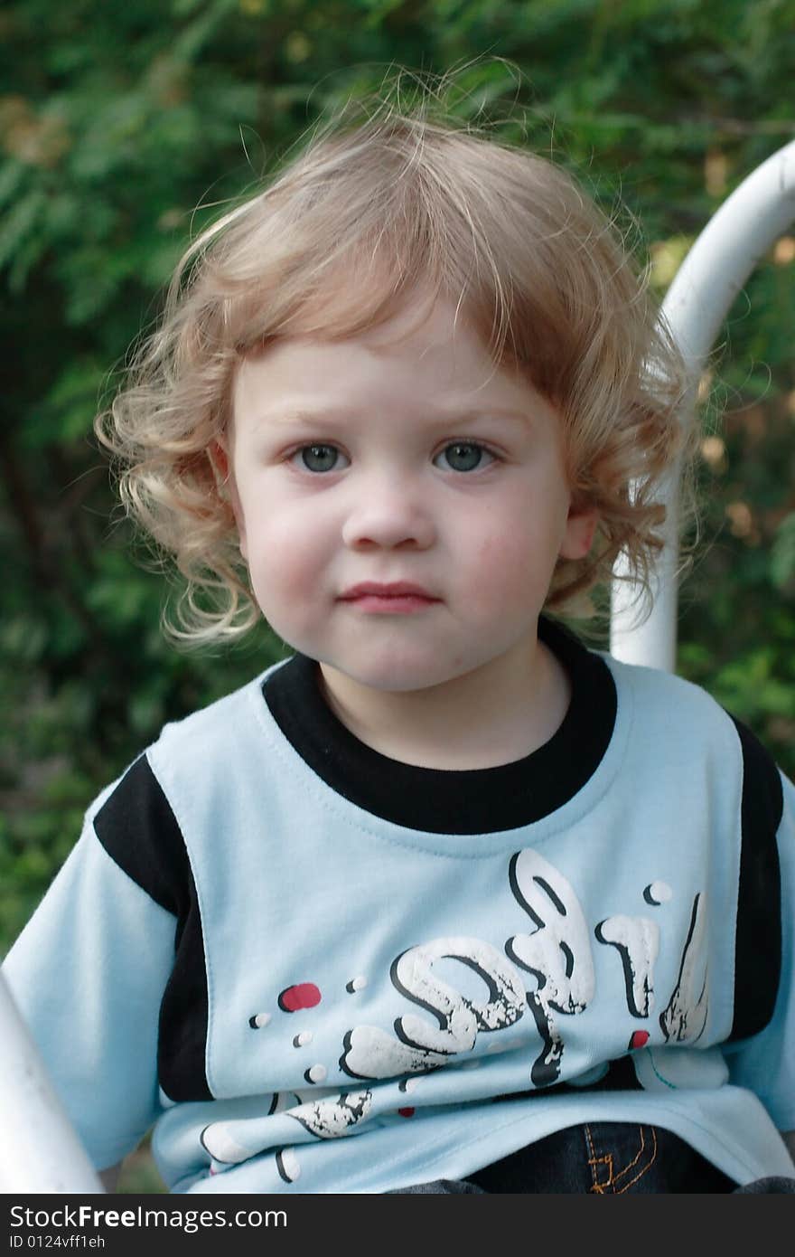 The little boy on the playground