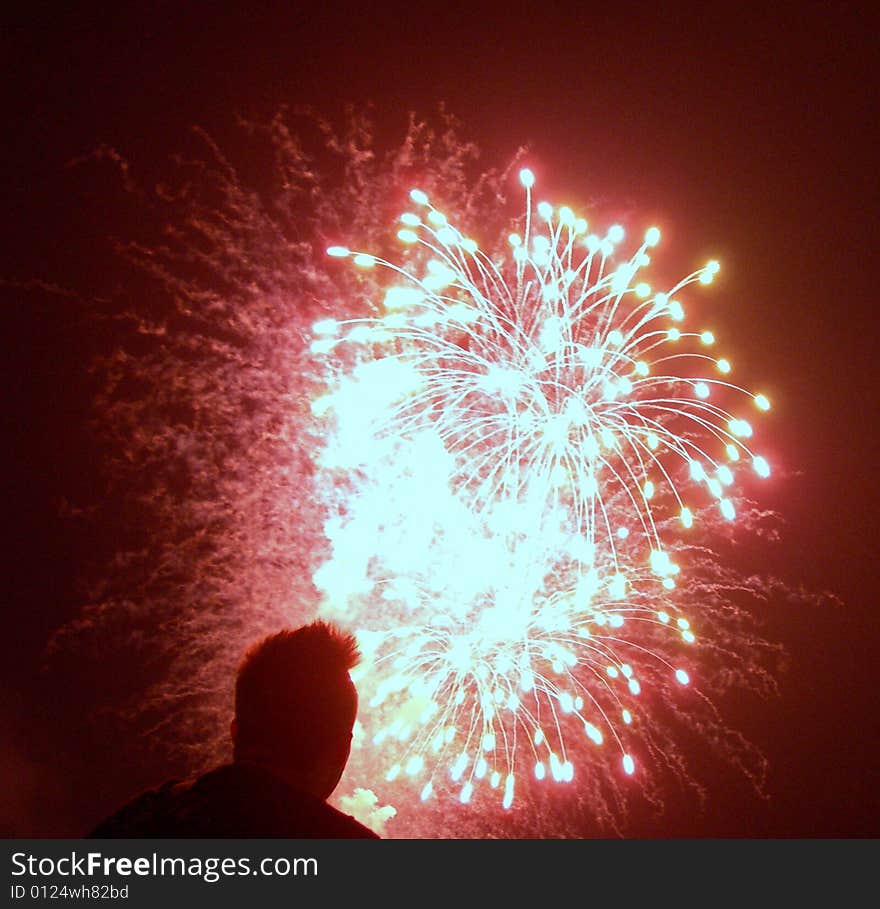 Fireworks on Annecy lake party