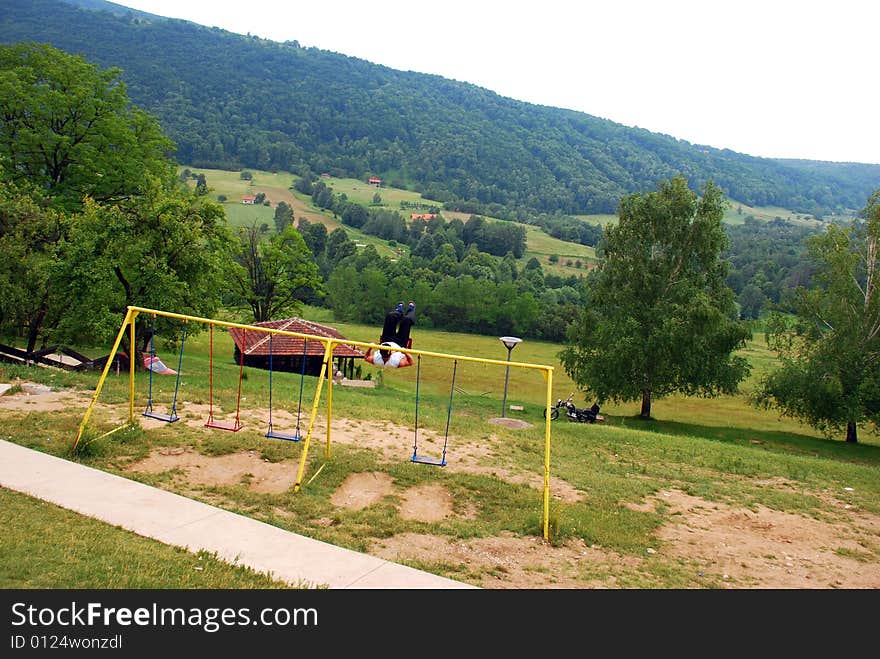 Country-man On Swing