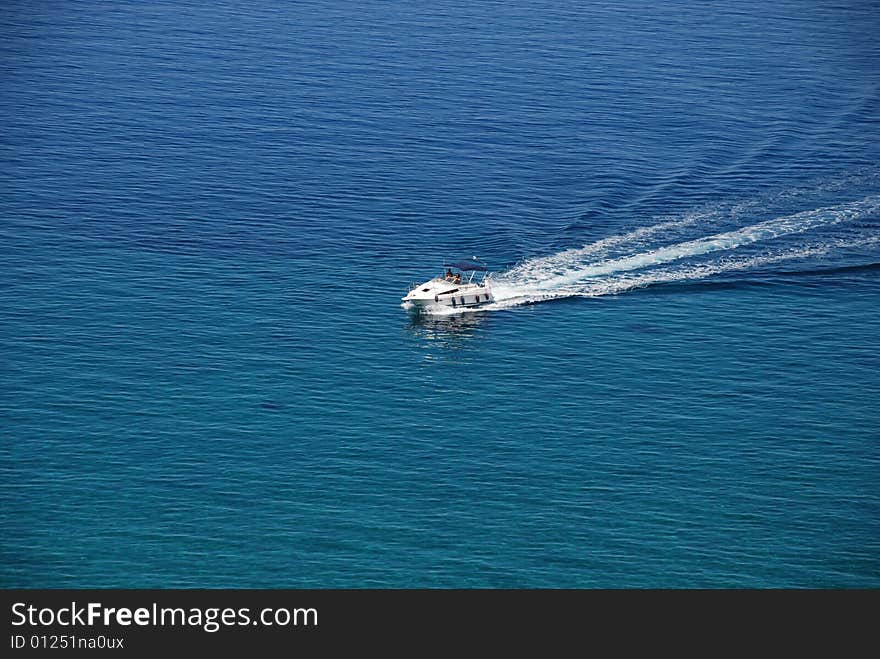 Blue Bay And Boat