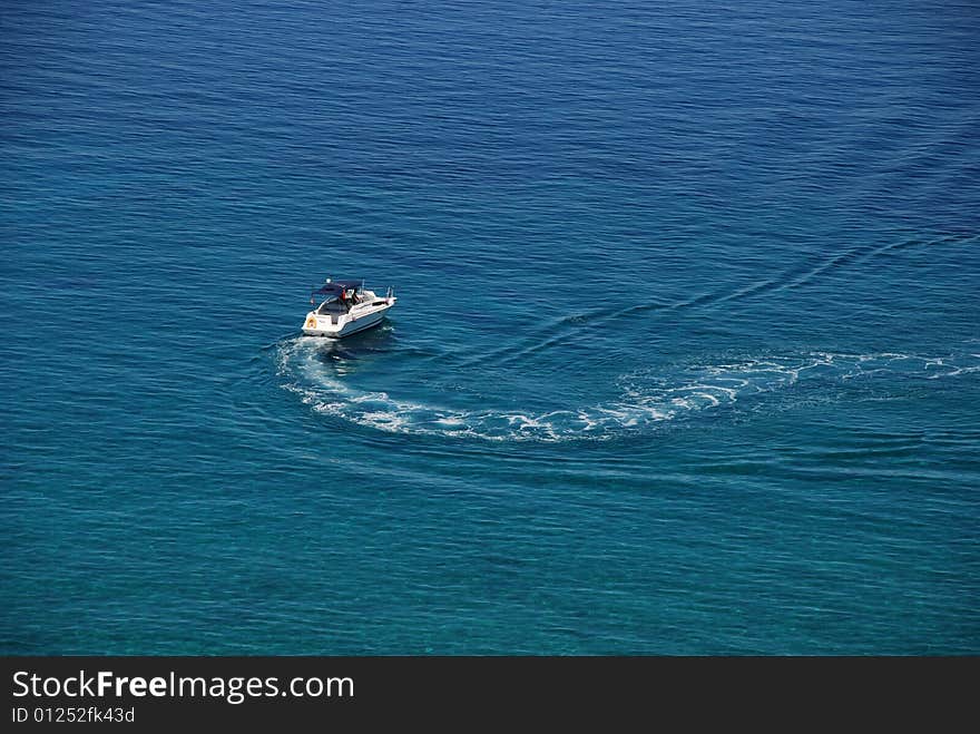 Blue Bay And Boat