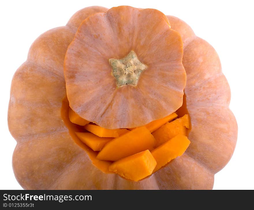 Orange pumpkin isolated on white