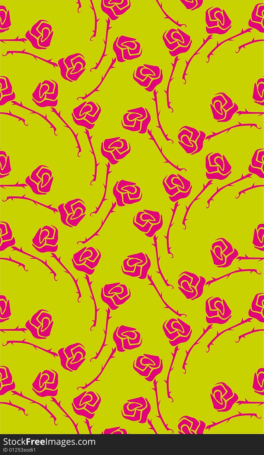 Rose Pattern in green and magenta. Rose Pattern in green and magenta