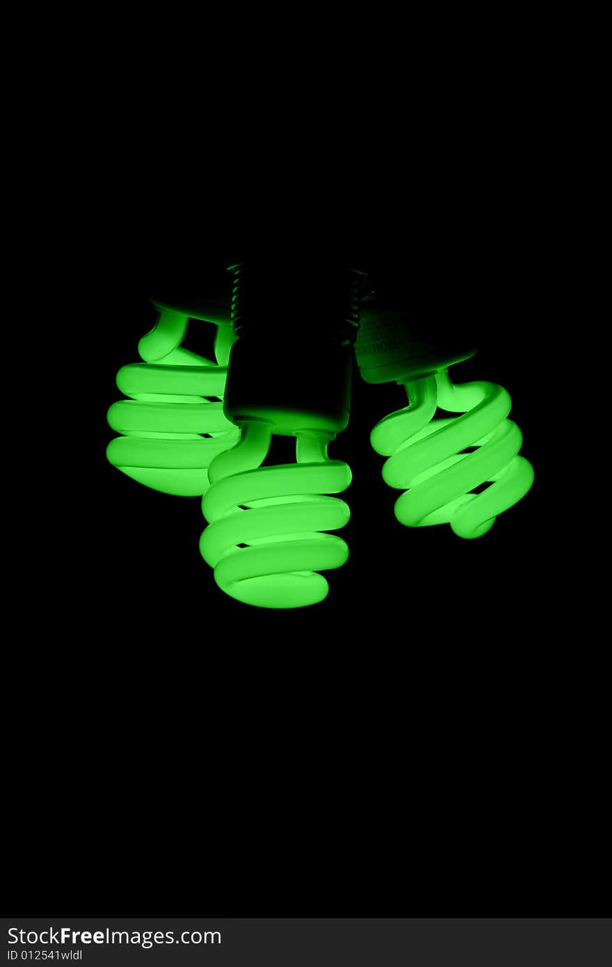 Green energy fluorescent light glowing. Green energy fluorescent light glowing