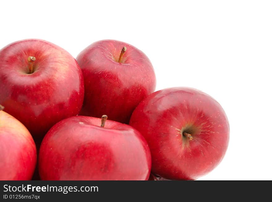 Red apples isolated on white background