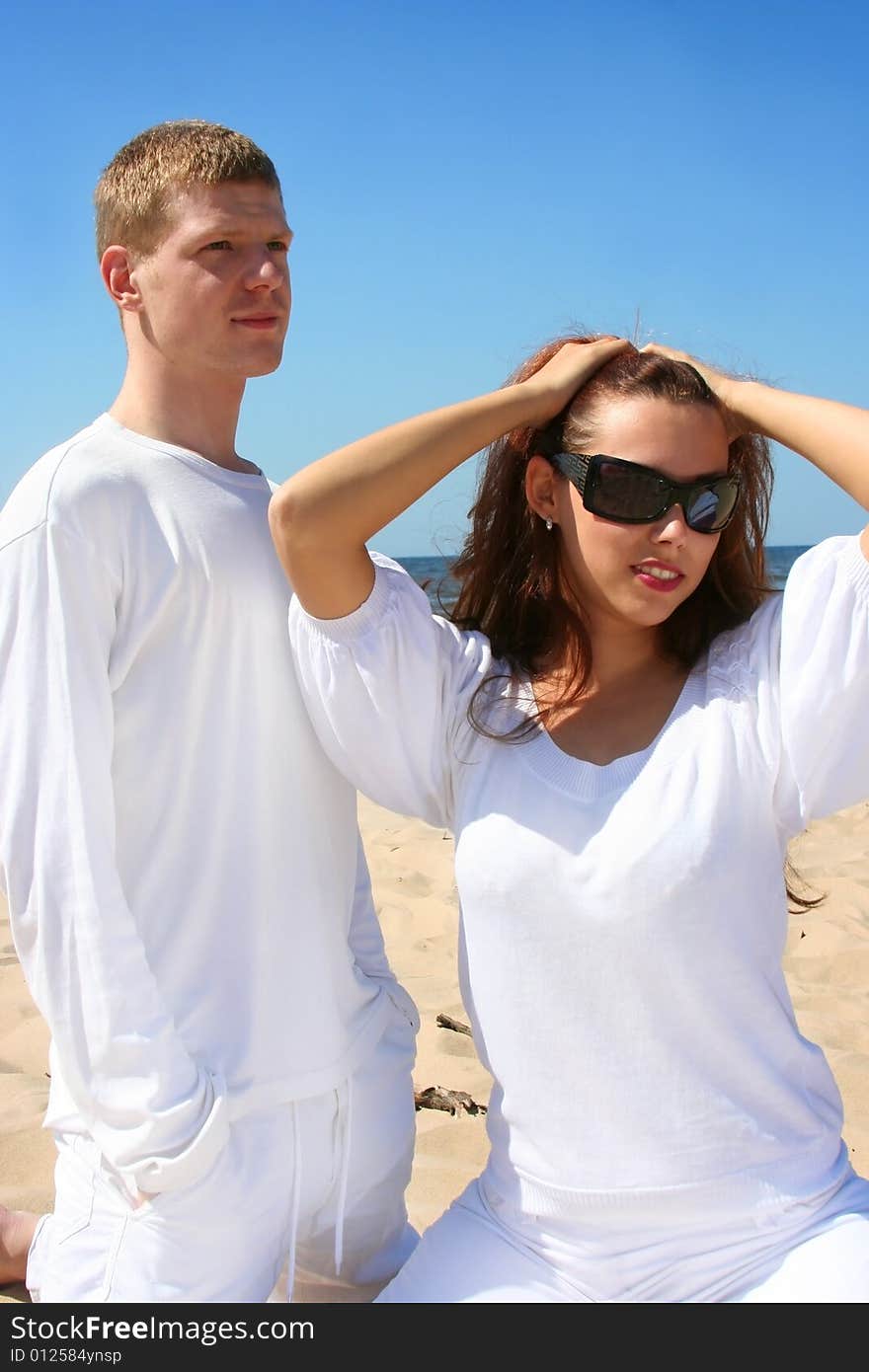 Young couple on the beach. Young couple on the beach