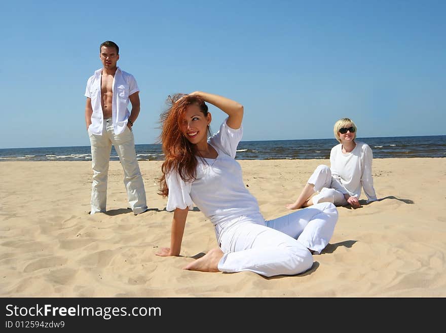 Happy friends on the beach. Happy friends on the beach