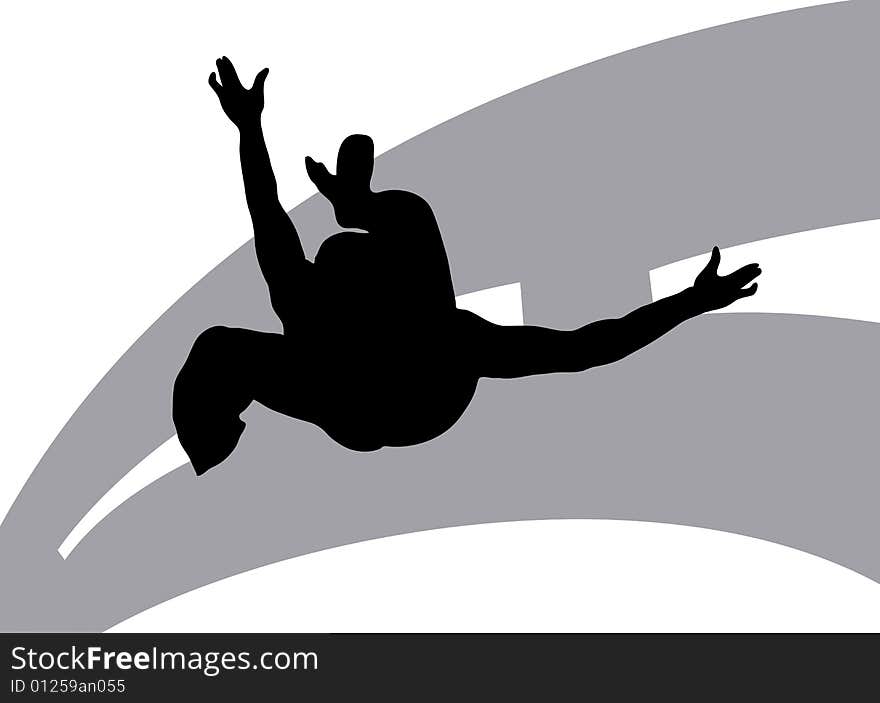 Illustration silhouette of dancer on street background. Illustration silhouette of dancer on street background