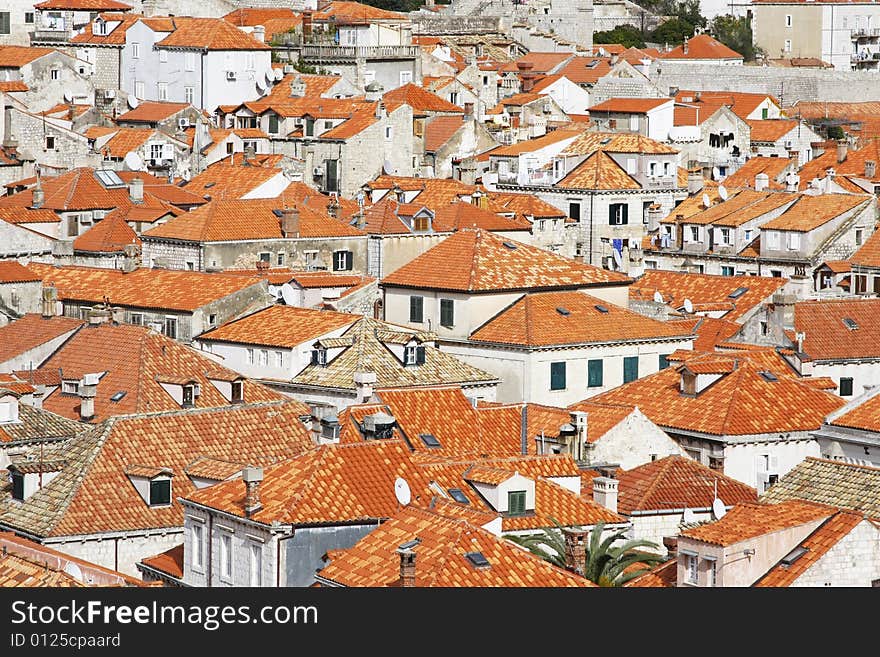 View to the Dubrovnik old town, Croatia