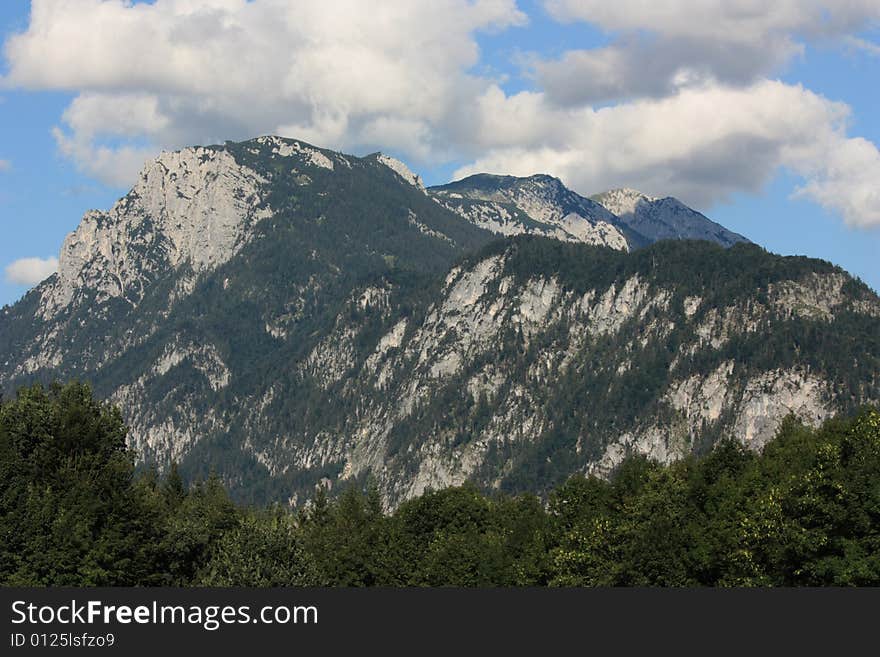 The alps in austria with cloudy sky near kufstein. The alps in austria with cloudy sky near kufstein