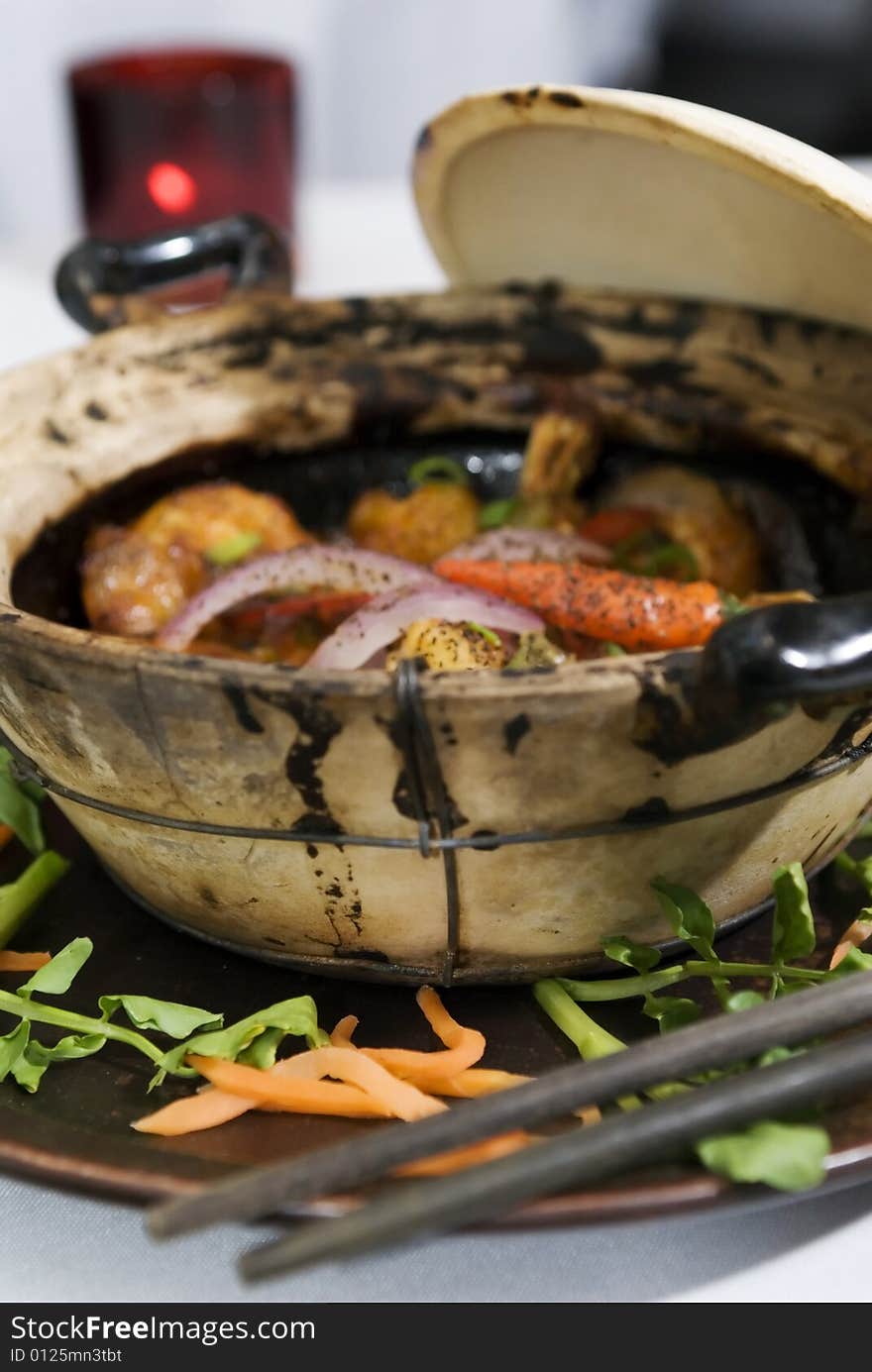 Thai Seafood hotpot with vegetables. Thai Seafood hotpot with vegetables