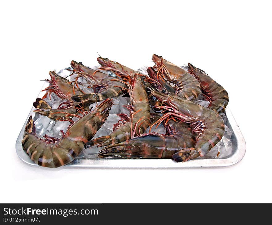 Big Sea Tiger Prawns Tray Full