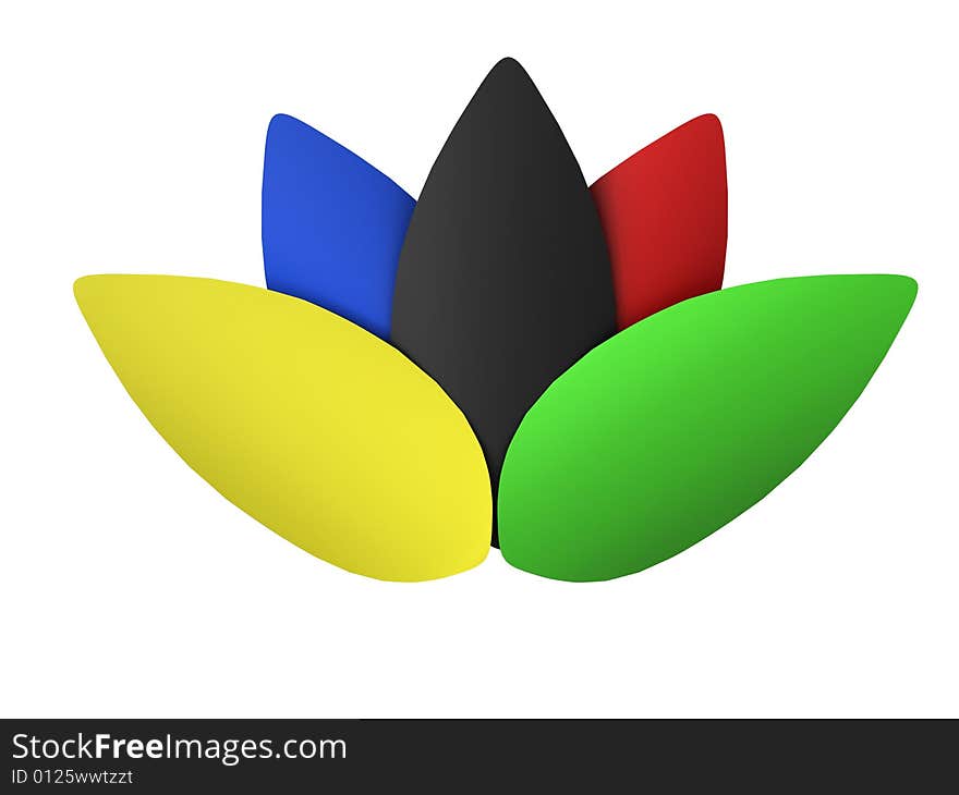 Flower symbol of olympic games color