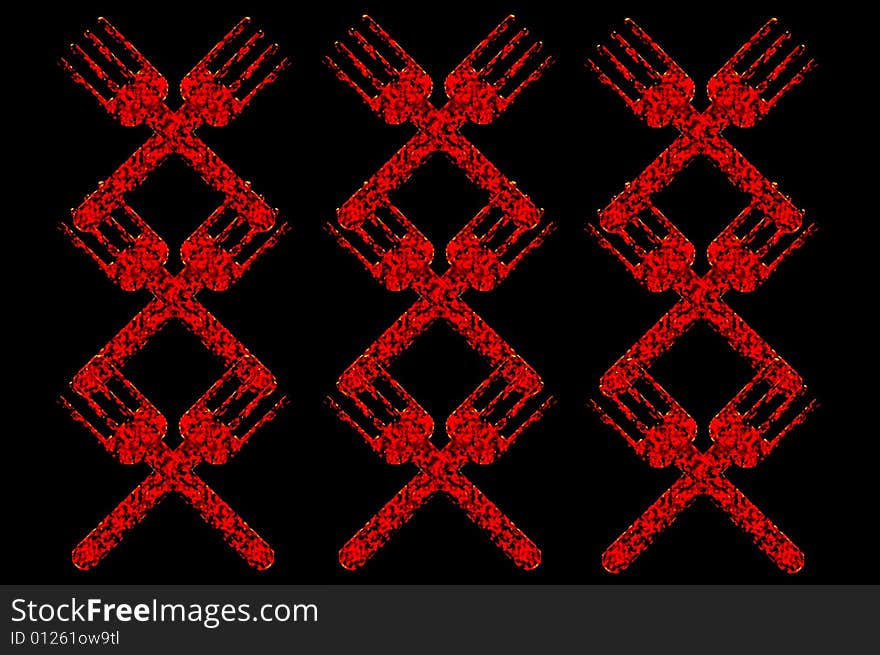 Red crossed fire forks pictograph. Red crossed fire forks pictograph