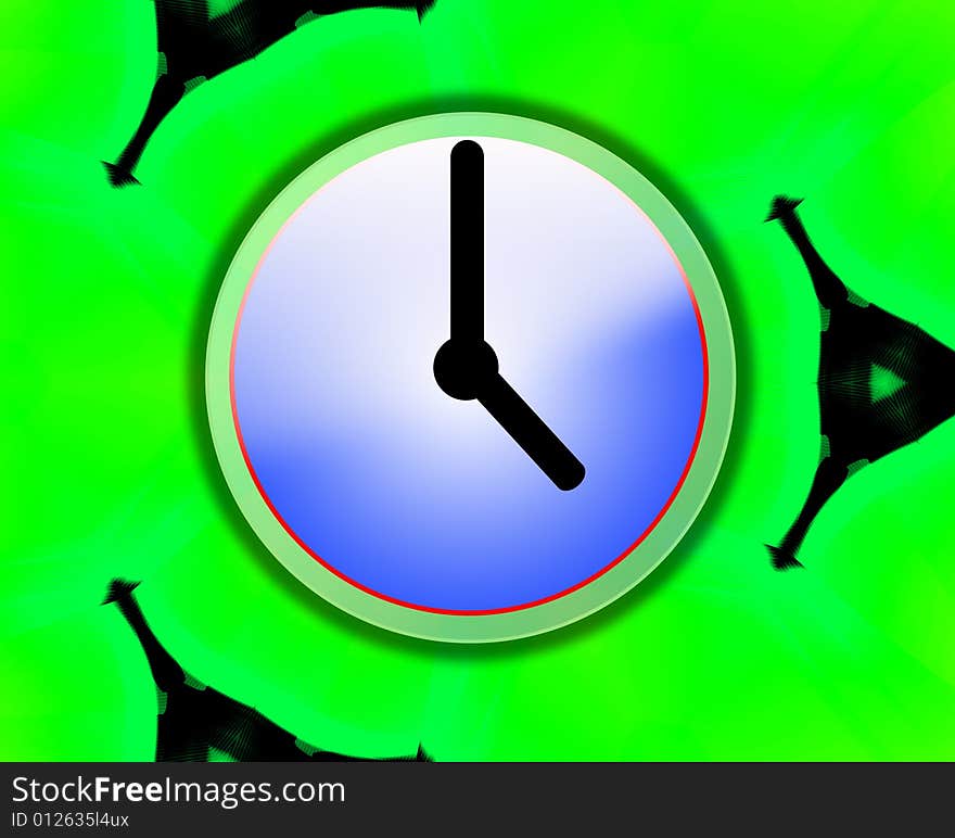 A conceptual image of a simple clock. A conceptual image of a simple clock.