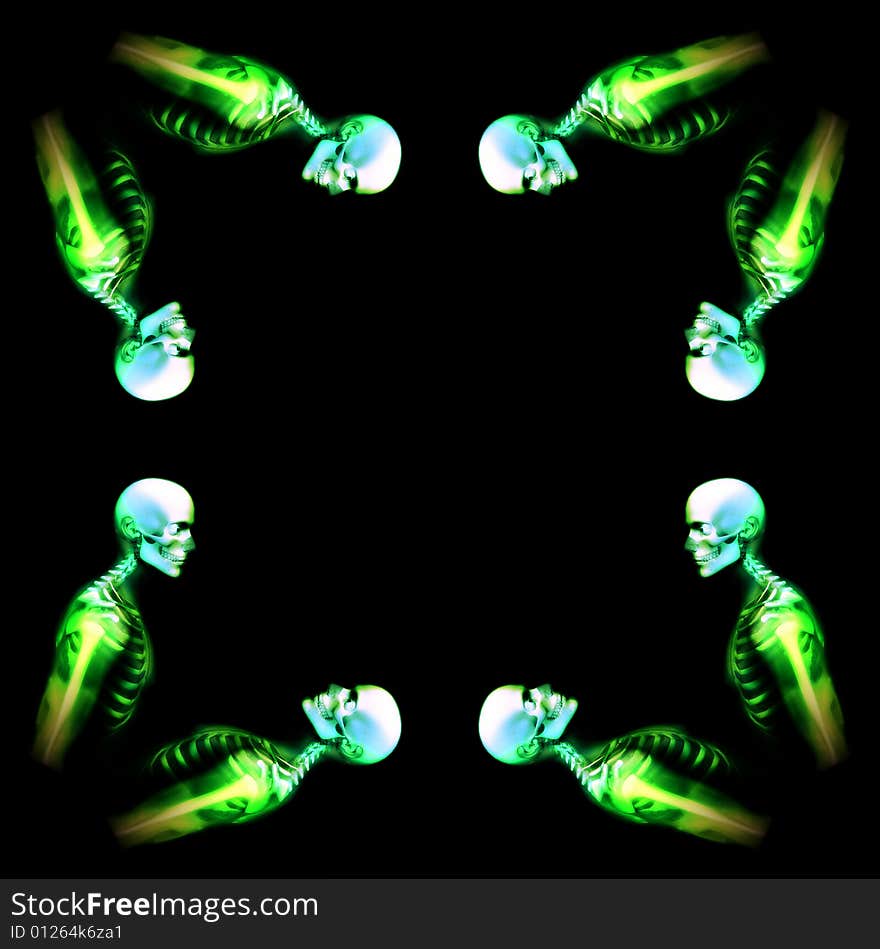 Green Bones Pattern Background