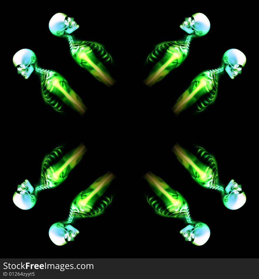 Green Bones Pattern Background 4