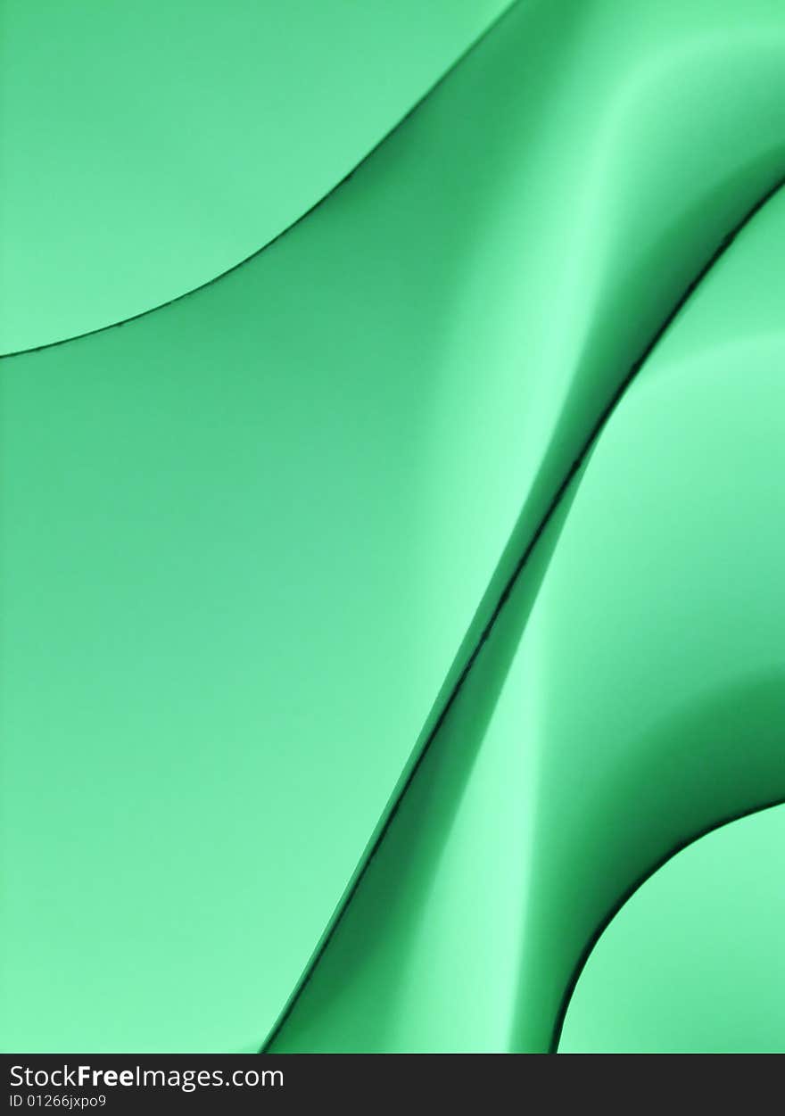 An abstract composition based on green wavy lines and soft shadows. An abstract composition based on green wavy lines and soft shadows.