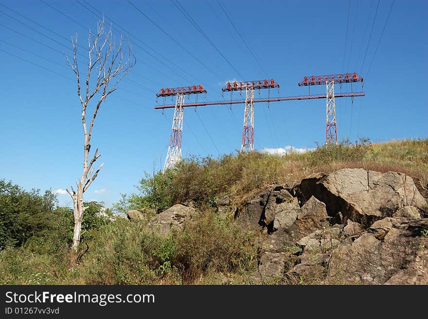 High voltage line at the stown hill