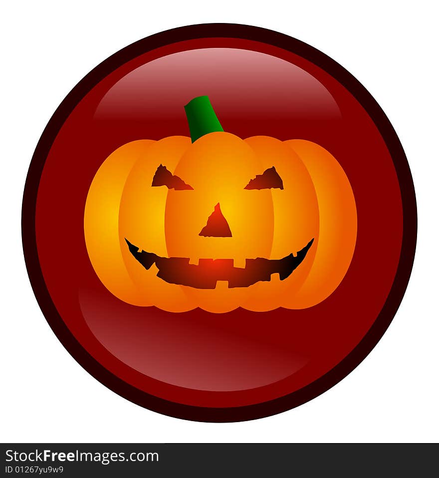 Halloween Glassy Button Vector