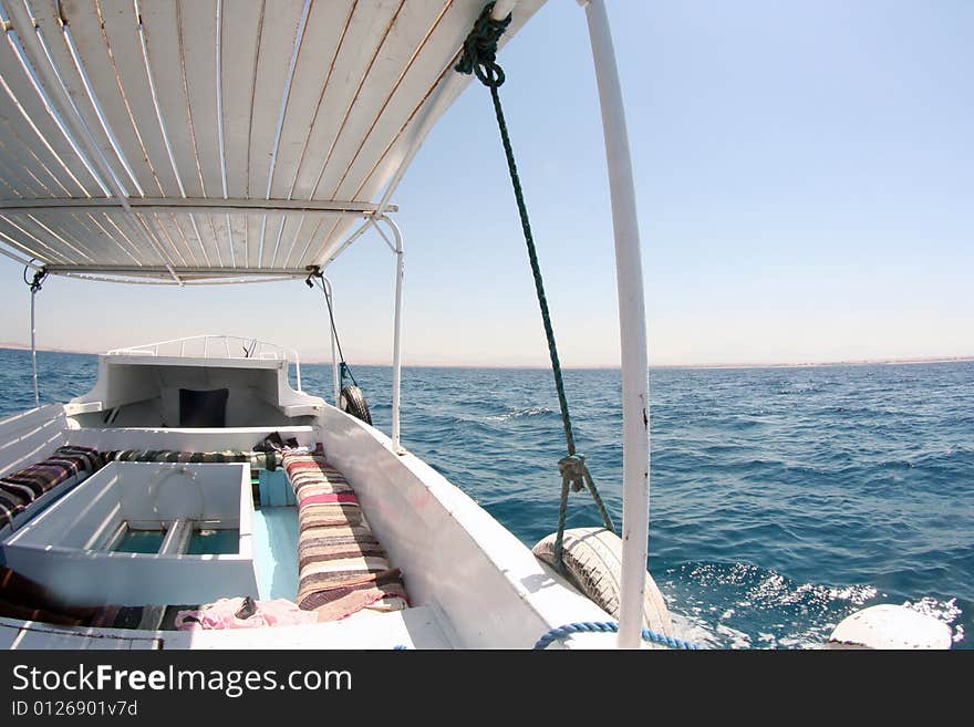 On a boat in the red sea. On a boat in the red sea.