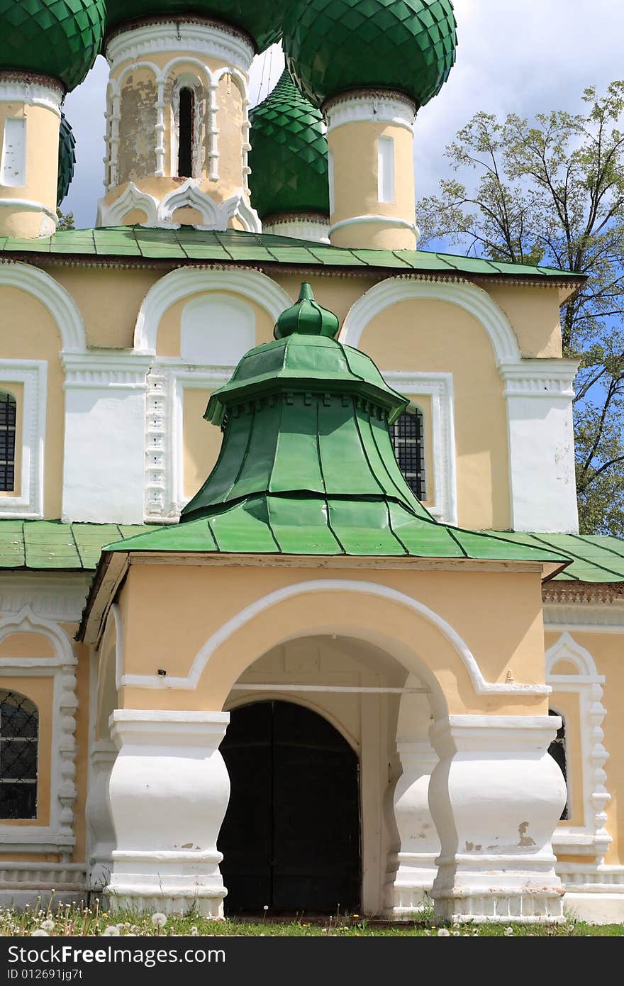 The front of orthodox church, Uglich, Russia. The front of orthodox church, Uglich, Russia