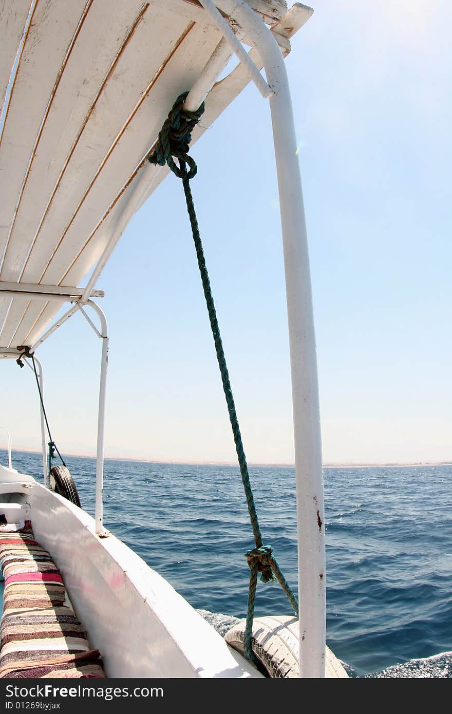 On a boat in the red sea. On a boat in the red sea.