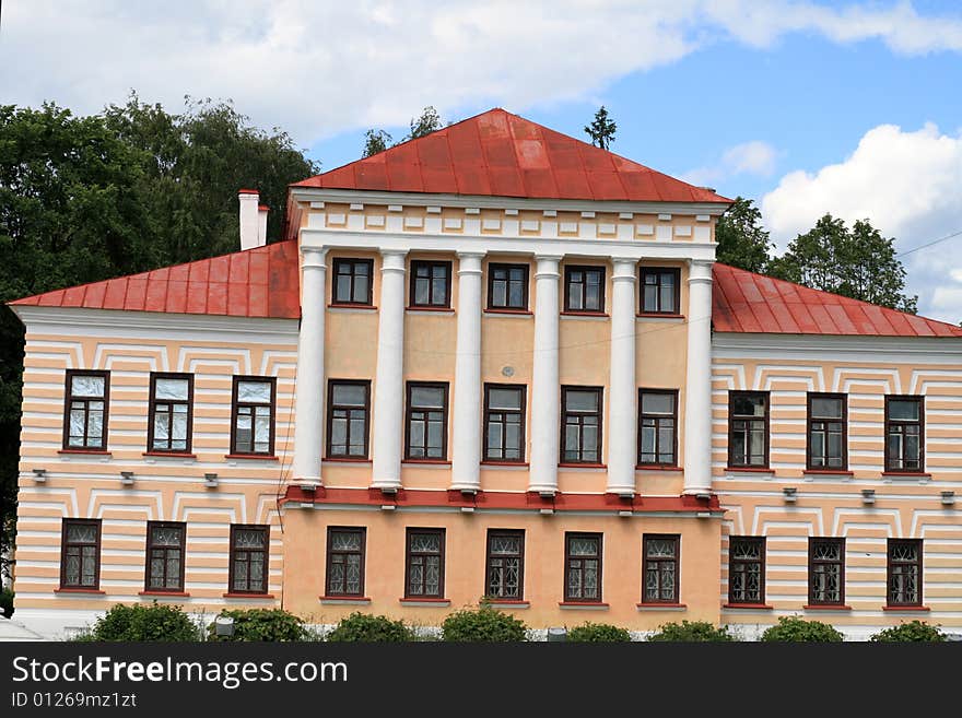 The two-storeyed mansion in summer, Uglich, Russia. The two-storeyed mansion in summer, Uglich, Russia