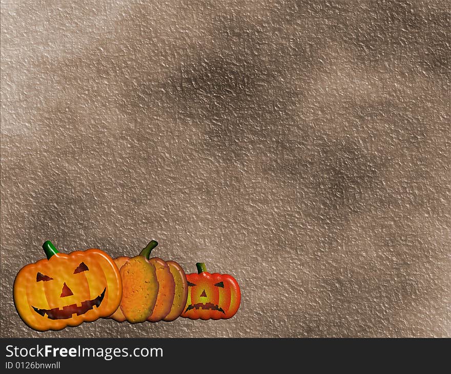 Grungy Halloween big parchment sheet with typical pumpkins