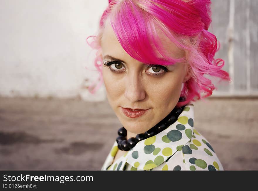 Woman with Pink Hair