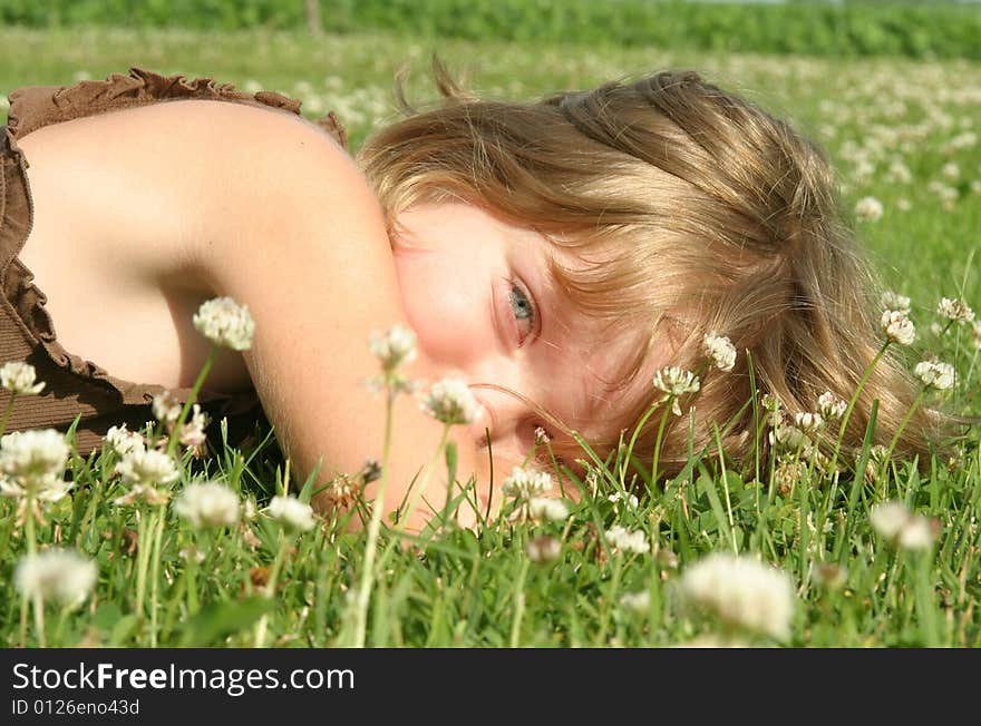 Young girl in field