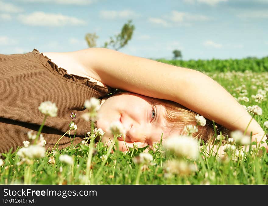 Young girl in field