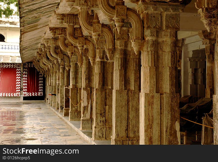 Beautiful interior of city palace, Udaipur