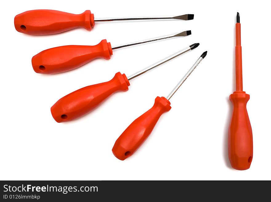 Set of steel screwdrivers