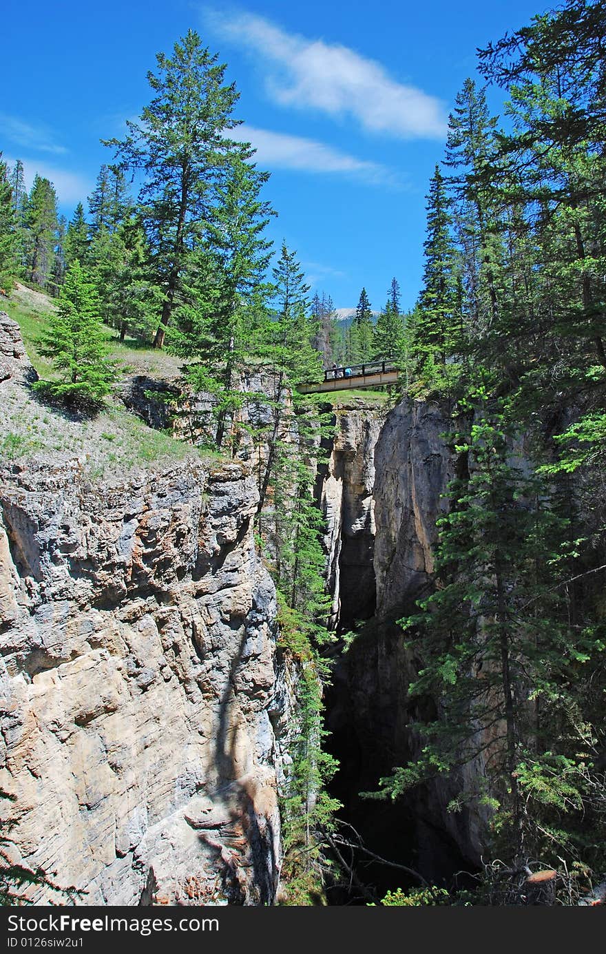 Steep rocks in Magline Canyon Jasper National Park Alberta Canada