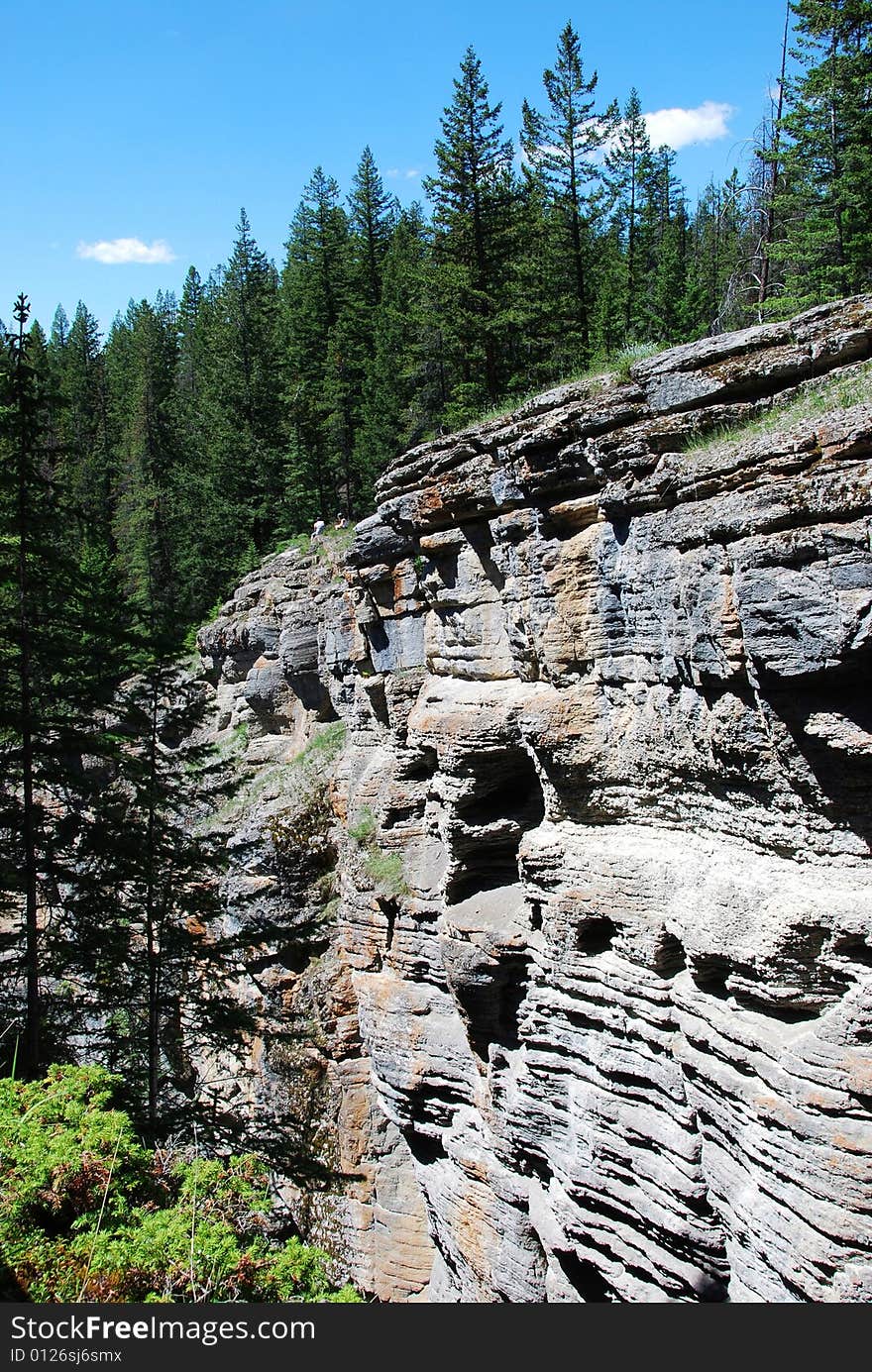 Steep rocks in Magline Canyon Jasper National Park Alberta Canada