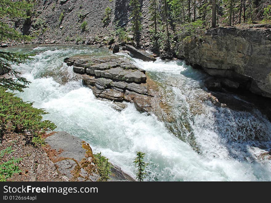 Steep rocks in Magline Canyon Jasper National Park Alberta Canada