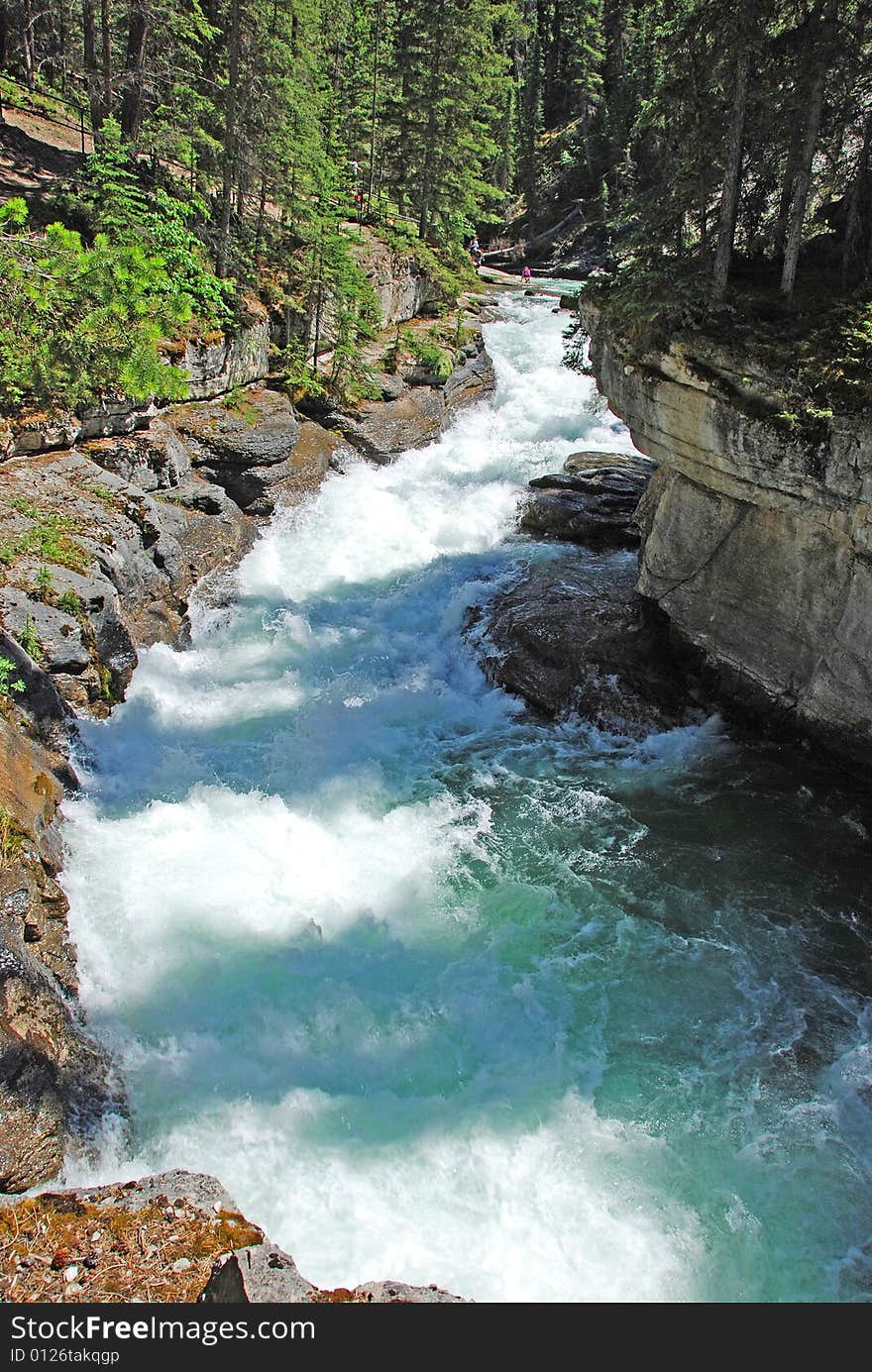 Steep rocks in Magline Canyon Jasper National Park Alberta Canada