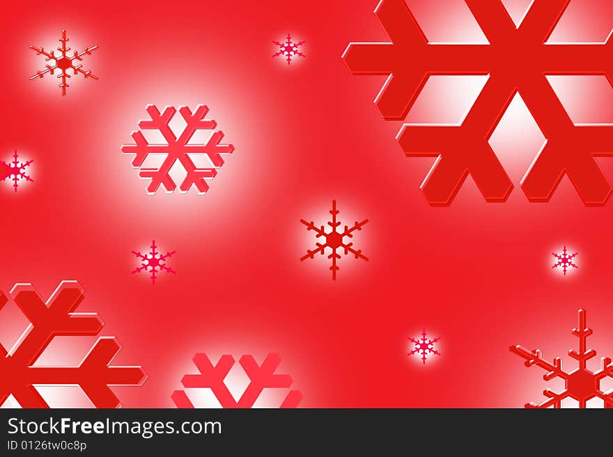 Red Snowflake Illustration Background