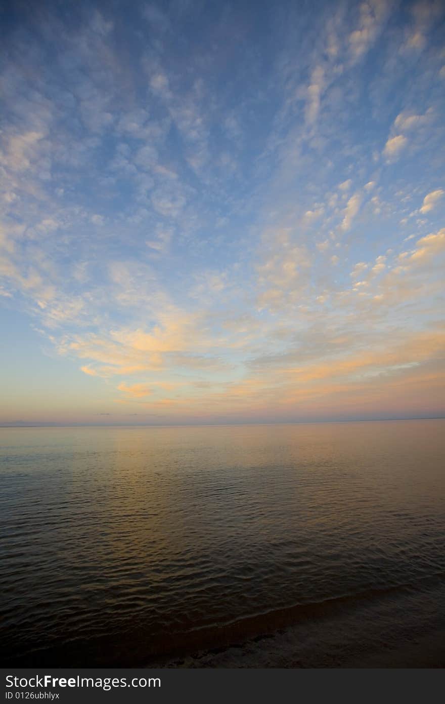 Clouds, Horizon, And Water