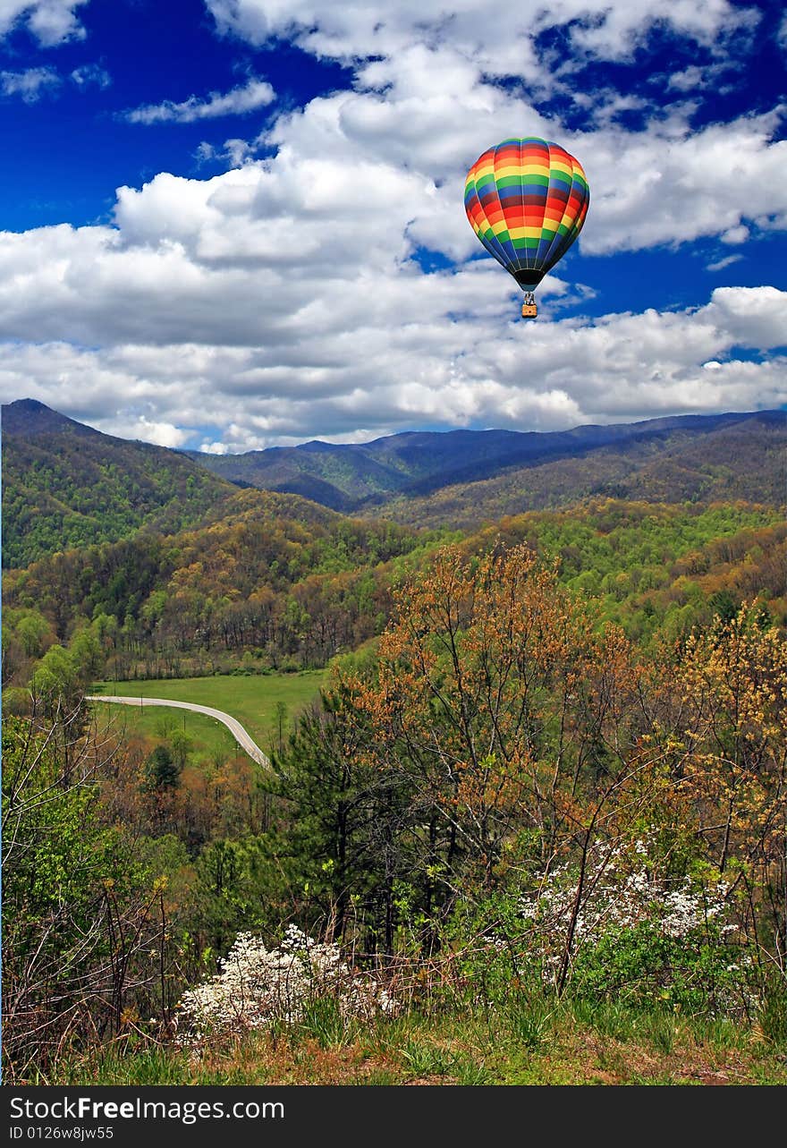 A scenery landscape of  the Great Smoky Mountain National Park