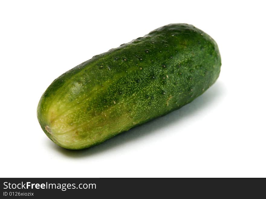 Green cucumber isolated on white background