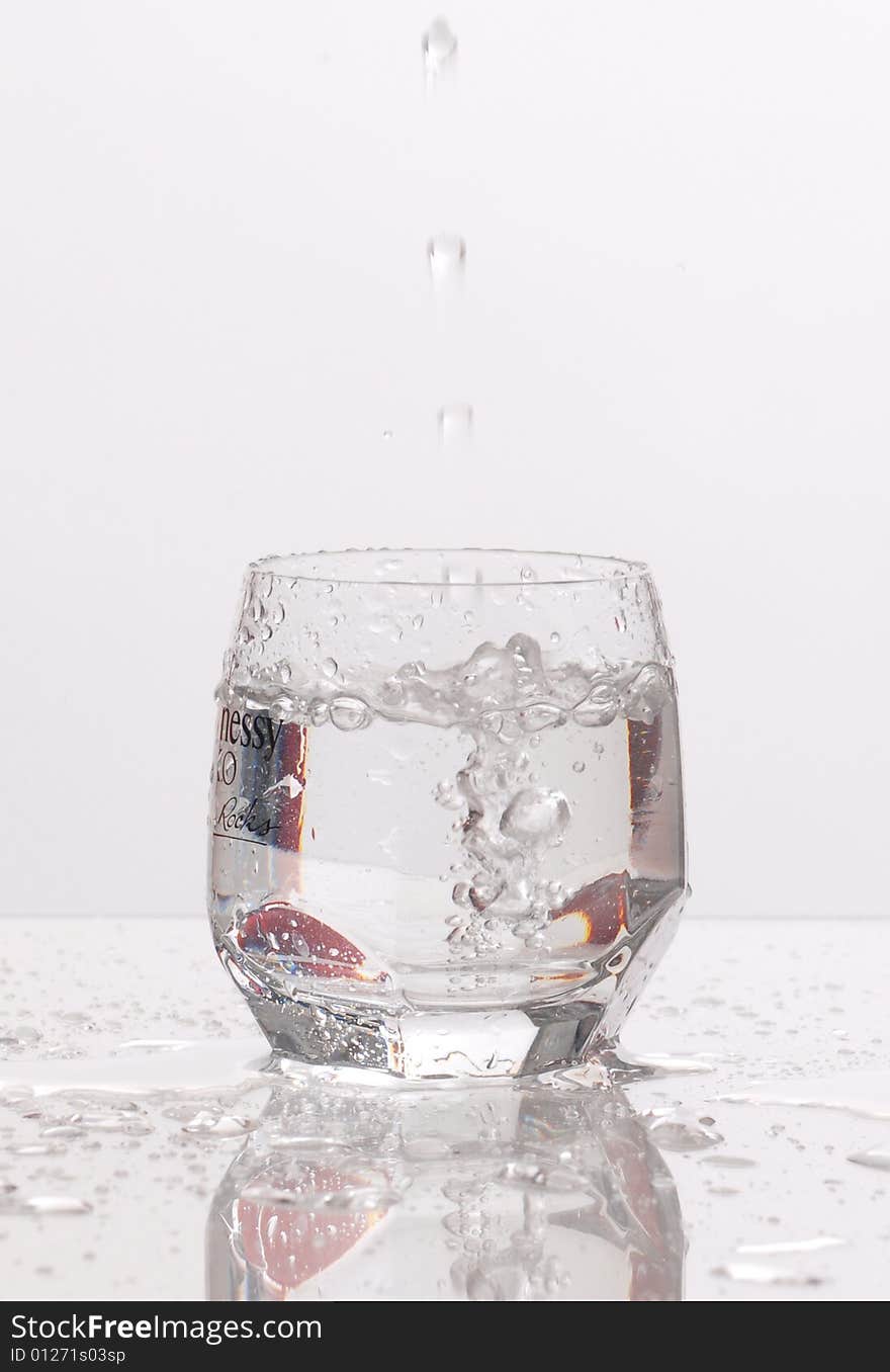 Glass of clear water isolated white background. Glass of clear water isolated white background