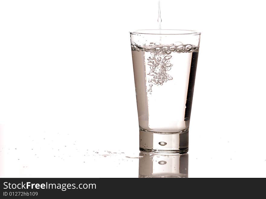 Glass of water isolated by whiter background