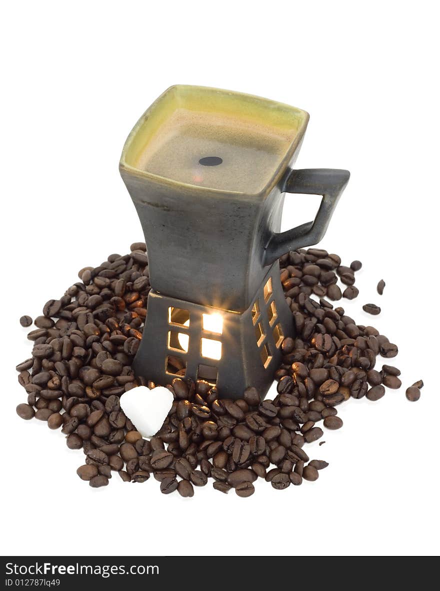 Cup with Coffee and candle