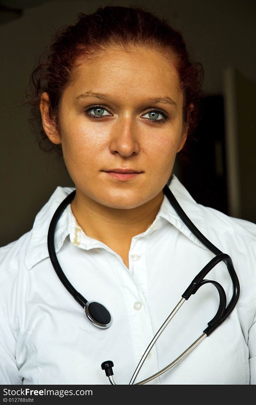 Young female doctor in clinic. Young female doctor in clinic.